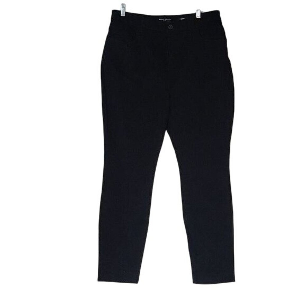 Susan Graver Womens NEW Black Skinny Jeans With Raw Hem Casual Stretch Denim 14